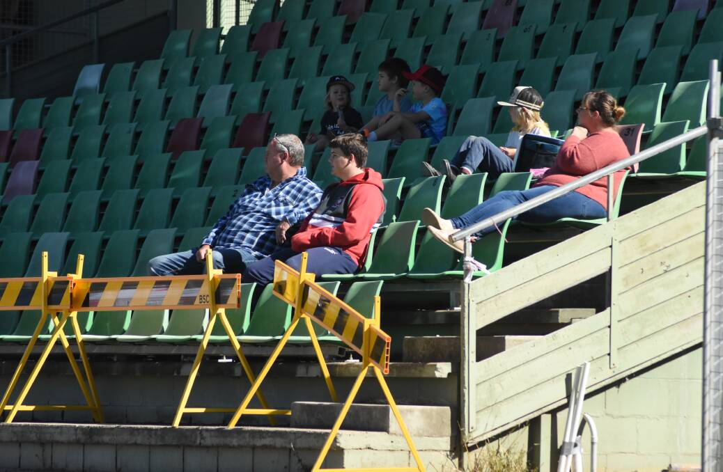 Mudgee supporters in the grandstand during Sunday's opening match.