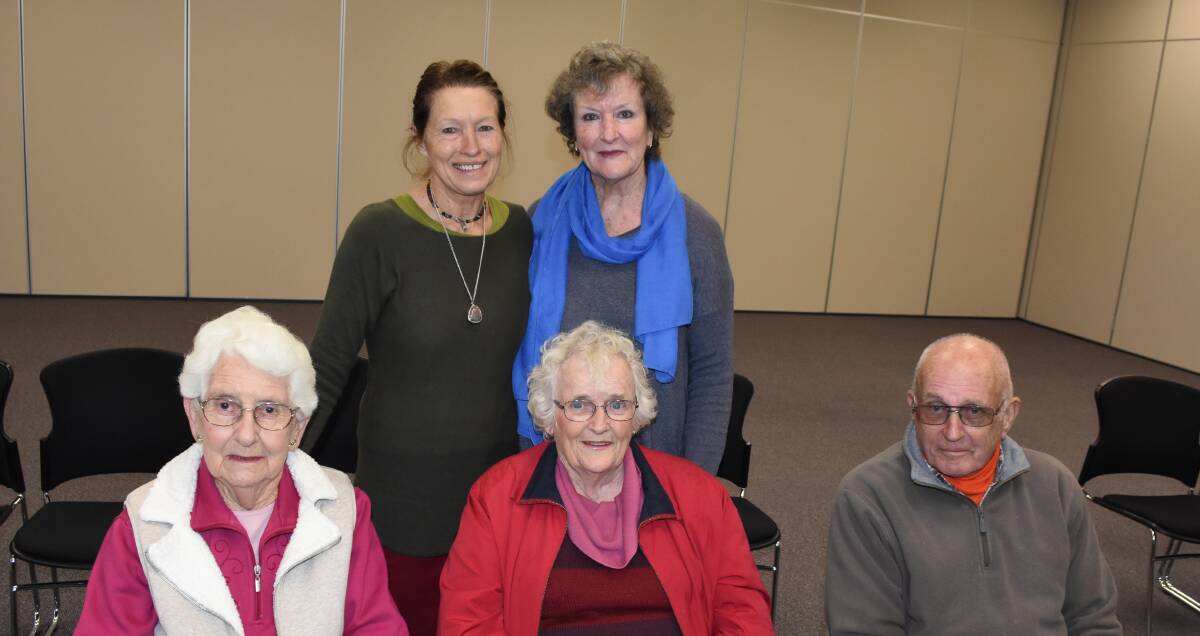 At the inaugural WEAAD forum were organiser Bernadette Ryan and Lesley Barnes with (Front) Noma Bird, Merle Sherlock and Brian Turner.