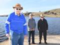 Tom Williams with Betty Williams and Don Bell are pleased to hear that a floating jetty is part of a new $253,000 upgrade of facilities. Photo: Mark Logan.