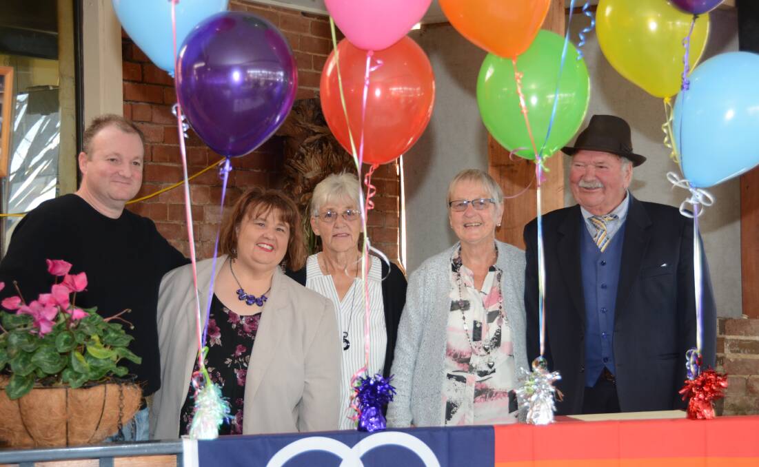 Proud: Michael and Leanne Higgs with Yvonne Higgs, Sigrun Nerge and celebrant Bruce Pine.