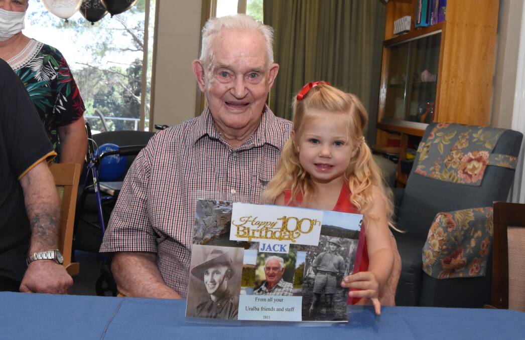 GENERATIONS: Jack Anderson with his great grand daughter Addison Clark. Photo: Mark Logan.
