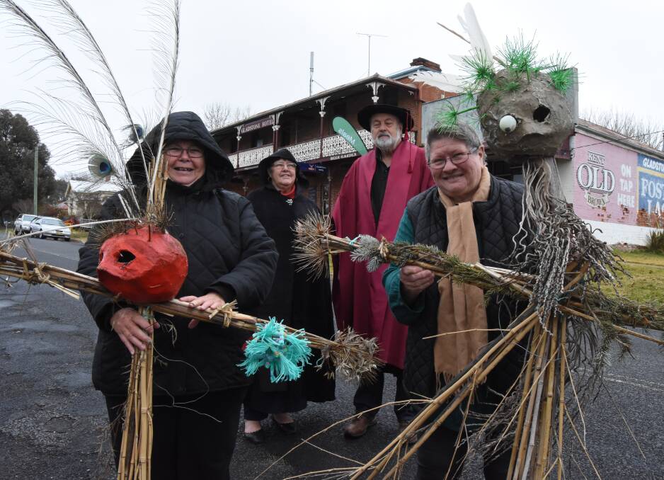 Burning up: Carmel Scanlan, Jan Dickie, Wayne Moore and Kathy Thompson are ready to welcome visitors to the Winter Solstice Festival.
