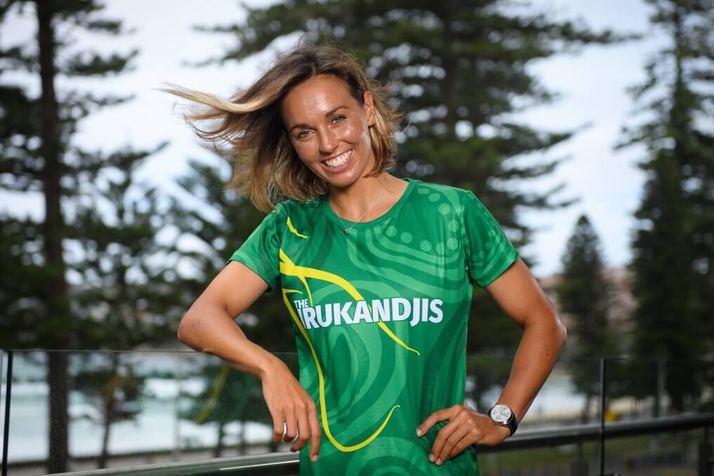 Surfer Sally Fitzgibbons is a member of the Irukandjis, the Australian surfing team competing at the Tokyo Olympic Games. Picture: Dan Himbrechts, AAP Image