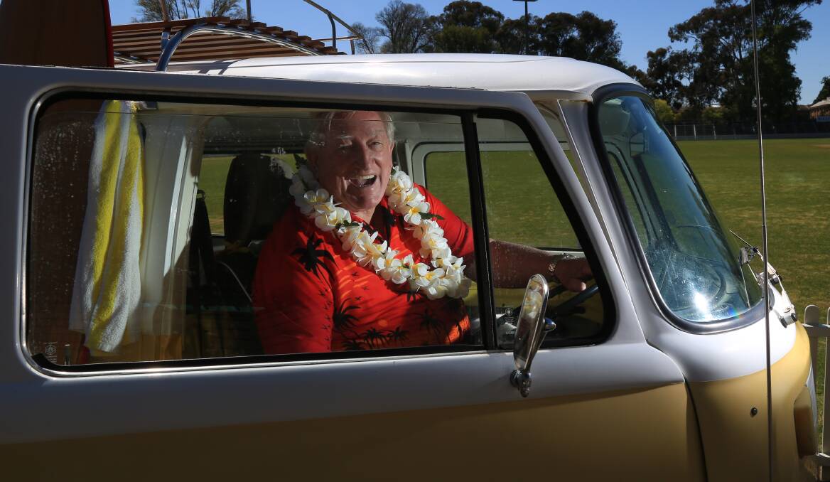John Davis is all smiles at a Beach Boys promotion at Wade Park. Picture by Phil Blatch