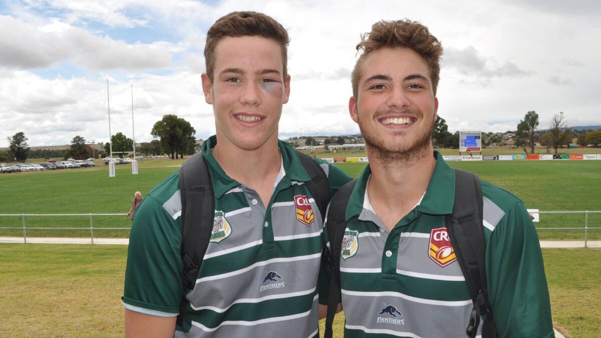 ARM IN ARM: Blayney duo Liam Henry and Dylon Marmion will lace up the boots in arguably the biggest games of their young careers this weekend. Photo: NICK McGRATH