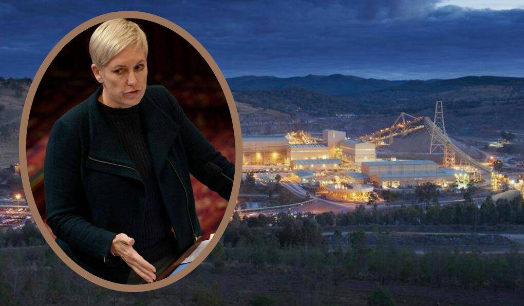 Greens MP Cate Faehrmann in parliament and Cadia Gold Mine. 