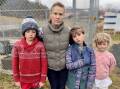 Saffrine Duggan outside Lithgow prison with the youngest three children, from left Jack, Hazel and Ginger. Picture supplied