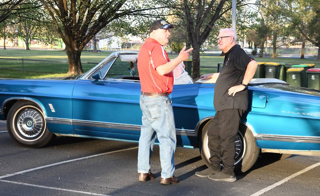 John Davis and Gnoo Blas Classic Car Club president Wayne Swadling in September, 2023. Picture by Jude Keogh