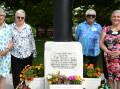 Helen Dent, Rhonda Jones, Kathy Brennan, Iris Dorsett with the Boer War memorial. Picture by Carla Freedman