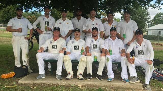 SMILE BOYS: Millthorpe pose for a photo after their recent win over Magpies. Photo: MILLTHORPE CRICKETERS