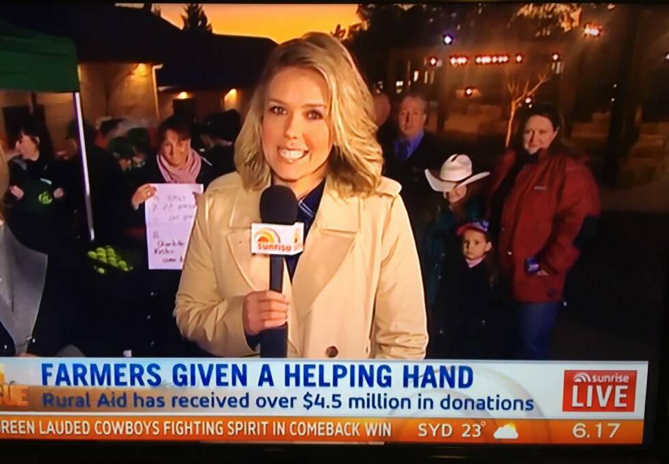 DROUGHT MESSAGES: Sunrise star Edwina Bartholomew is reporting from Mount Panorama. Photo: CHANNEL 7 