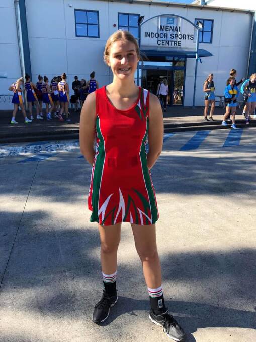 IN GOOD FORM: Taylor Hobby at Menai Indoor Sports Centre during the Combined High School netball championships. Photo: SUPPLIED. 