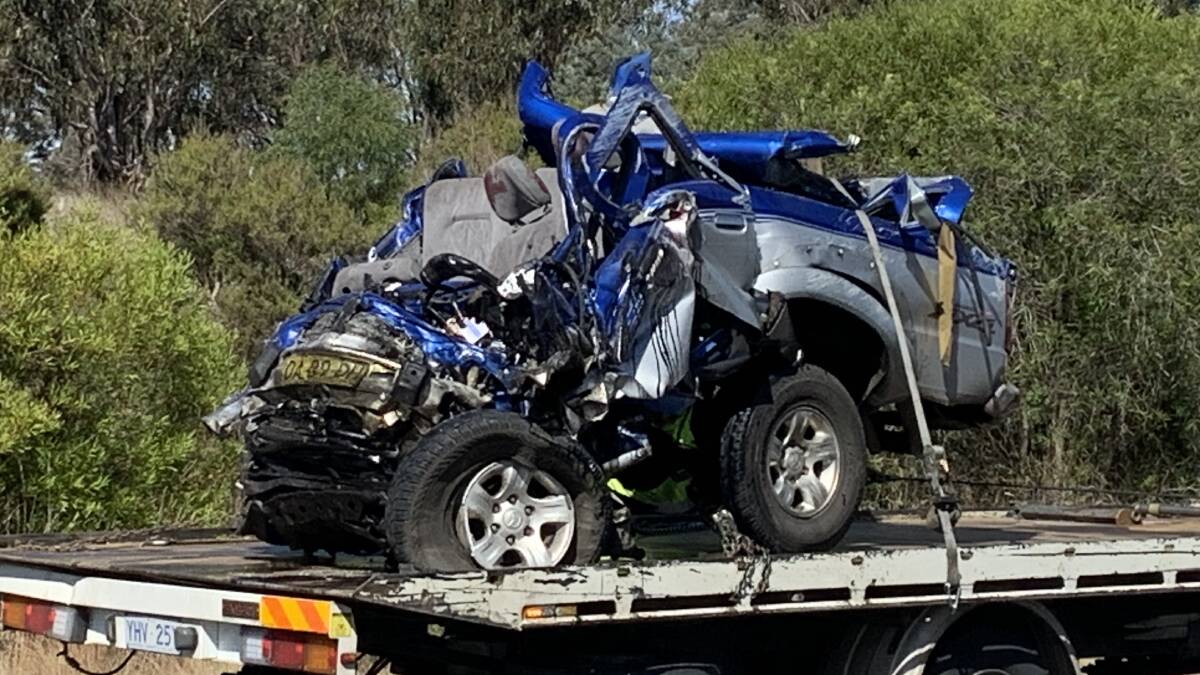 A fatal crash on the Federal Highway last April. Picture by Peter Brewer 
