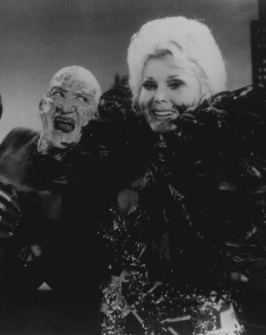 Zsa Zsa Gabor with Freddy Krueger in A Nightmare On Elm Street 3 - Dream Warriors. Picture: Warner Home Video