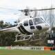 UP AND AWAY: A helicopter has been in use at Endeavour Oval to dry out the track. Photo: CARLA FREEDMAN 