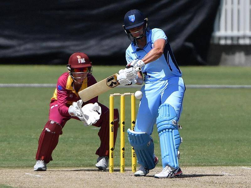 Australia' Ashleigh Gardner, seen batting for NSW Breakers, has suffering concussion in the nets.