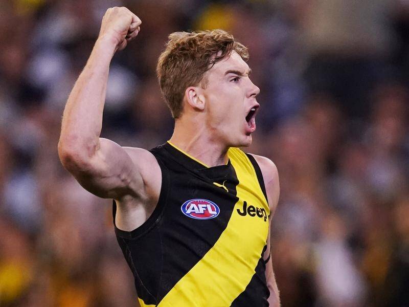 Tom Lynch has put in an inspiring performance for the Richmond in their AFL preliminary final win.