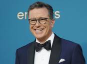 "Going forward, all emails to my appendix will be handled by my pancreas," Stephen Colbert joked. (AP PHOTO)