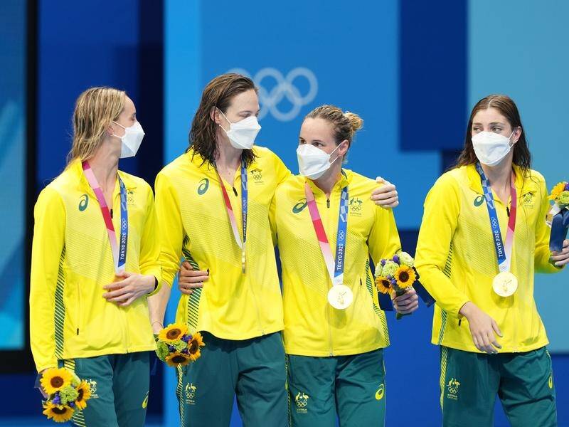 The women's 4x100m freestyle relay team have delivered Australia's first gold in Tokyo.
