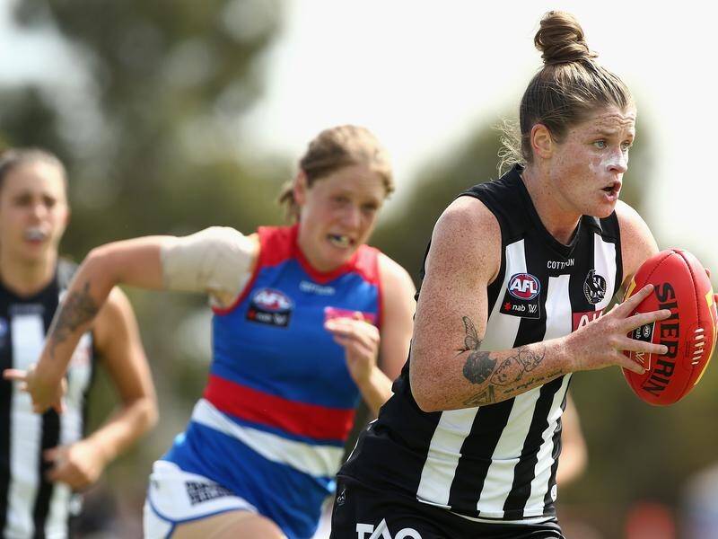 Collingwood's Brianna Davey was one of two players named AFLW player of the year on Tuesday.