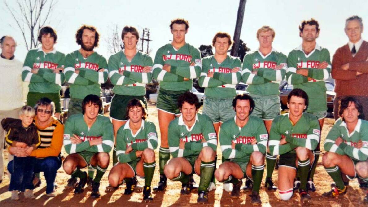 WAY BACK WHEN: The Lithgow Shamrocks side in 1980, of which Ross Gibson (front row, fourth from right) was captain-coach.