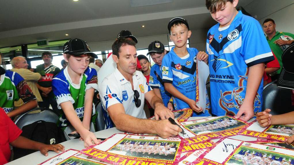 DUBBO: Brad Fittler signing autographs at the Country-City launch. Photo LOUISE DONGES.