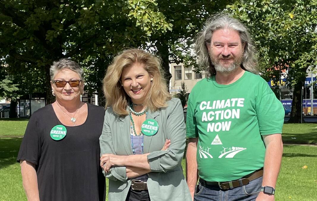 THE GREENS: Calare candidate Kay Nankervis [centre]. Photo: TANYA MARSCHKE