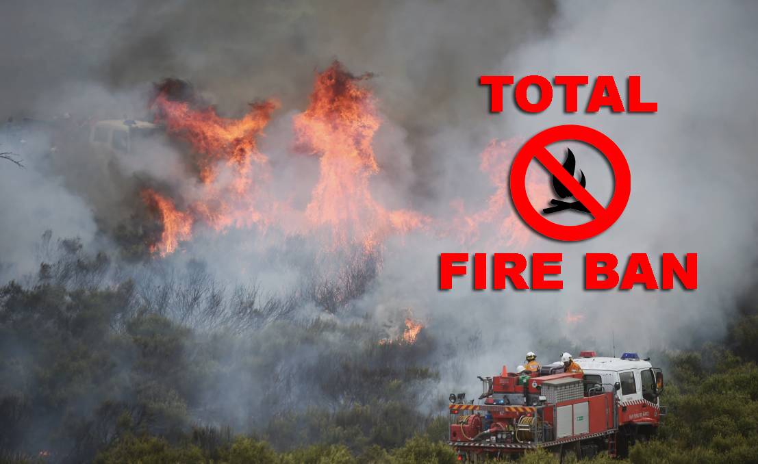FIRE RISK: A total fire ban has been declared for Central Ranges, Blue Mountains, Sydney. Photo: FILE