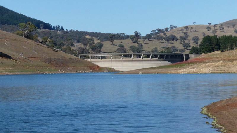 GOING DOWN: Carcoar Dam has experienced a significant drop in water level during the past year. Photo: FILE