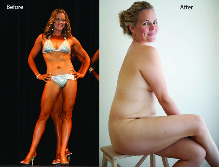 BEFORE AND AFTER: Taryn Brumfitt's images she released that went viral. Photo: SUPPLIED 091318embrace1