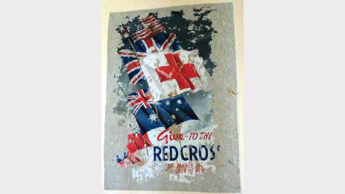 The Hobbys Yards Hall was where the Red Cross met of yesteryear and this painted section of the wall has been preserved.