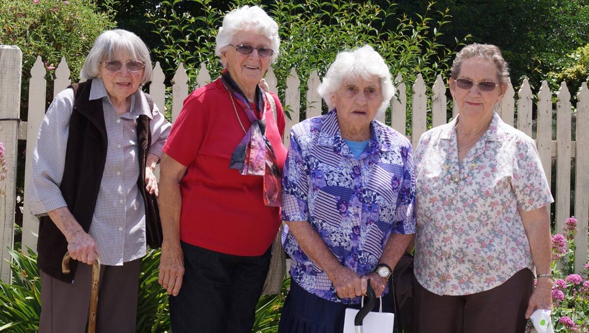 Mudgee gardeners, Pat Milton, Una Harris, Marjorie Curran and Gwen Roberts made the trek to Millthorpe for the Ramble.  