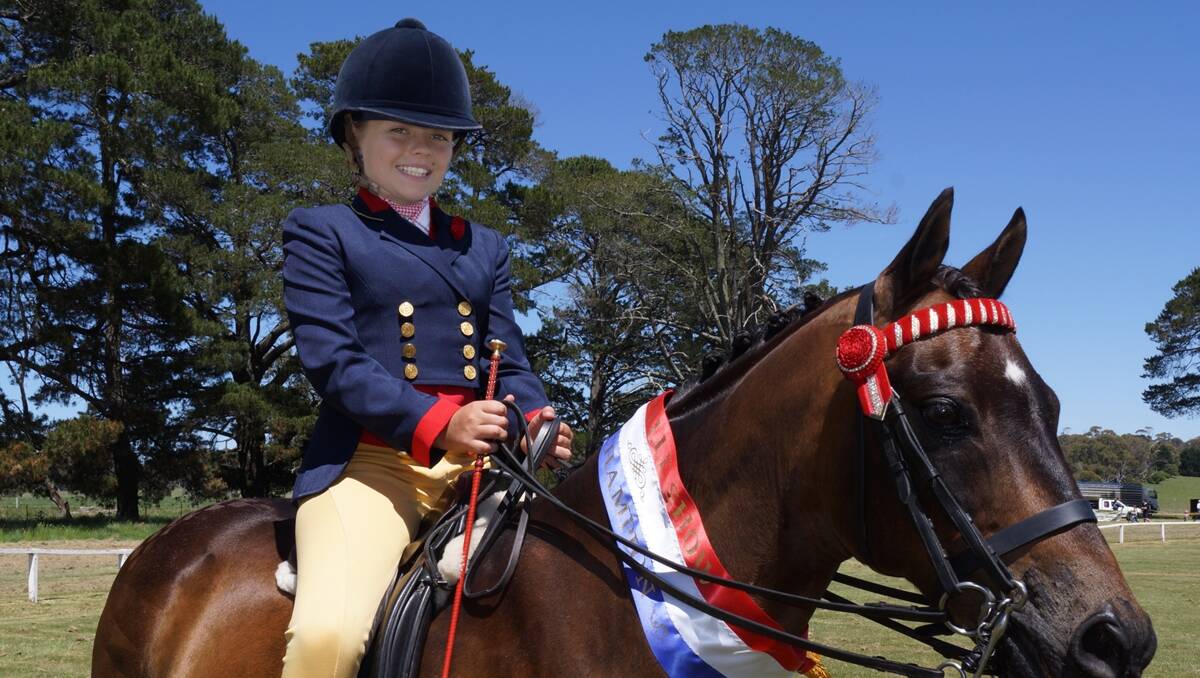 Champion pony class at the Neville show was won by Rathaven Patadin while being professionally ridden by young Hannah Cross.  